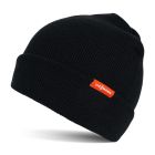 Knitted beanie with turn-up black